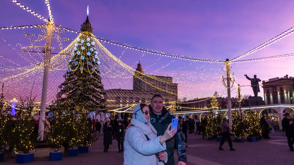 Площадь Ленина в Воронеже в январе 2025 года