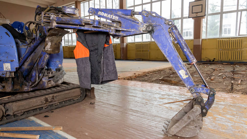 Помещение спортзала во время реконструкции. Сейчас все работы завершены