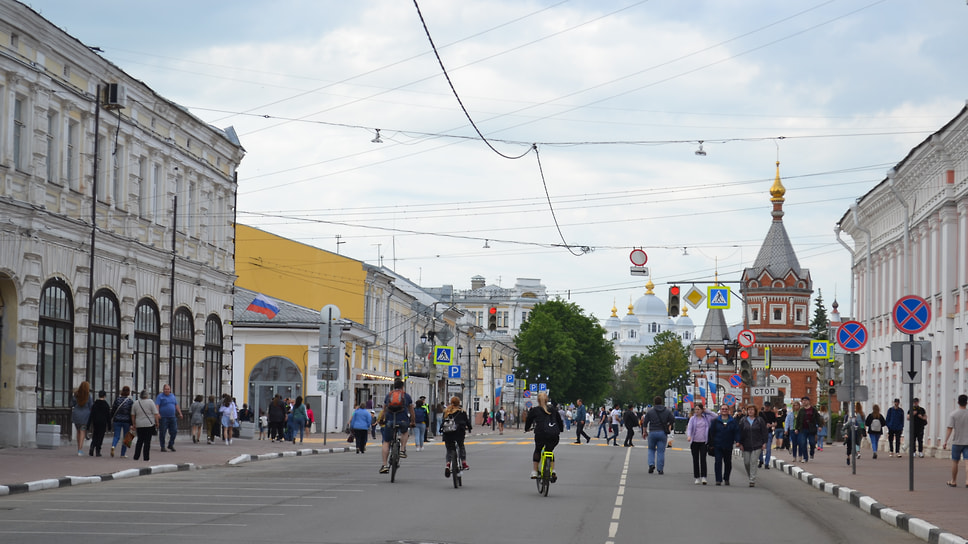 Во время празднования Дня города центр Ярославля стал пешеходным.