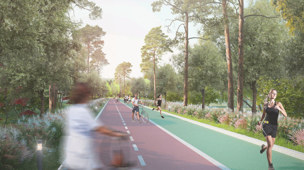 Концепция развития города подразумевает появление велодорожек с специализированным цветным покрытием.  