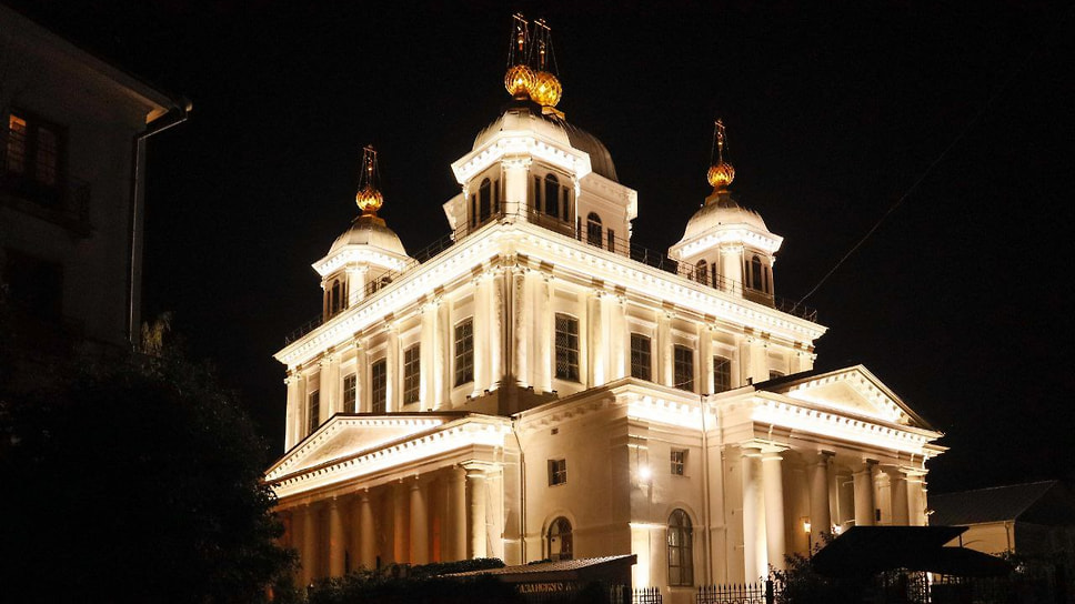 Подсветка Казанского собора в Ярославле