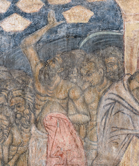 Сорок мучеников Севастийских, фрагмент. Для фотосъемки фресок использовались леса и штативы длиной в 15 метров 