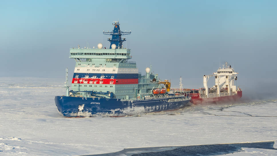 Ледокол «Арктика» в акватории Севморпути (ФГУП «Атомфлот»)
