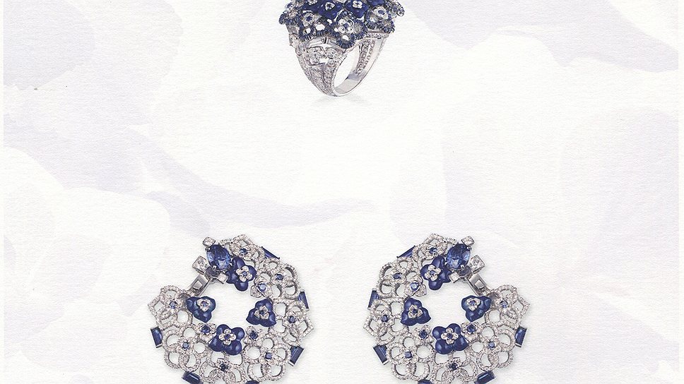 Chaumet, серьги и кольцо Hortensia, 2013 