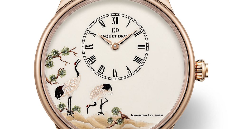 Jaquet Droz, Petite Heure Minute 35 mm White Crane