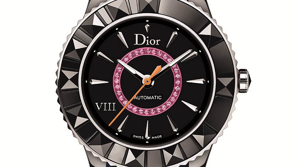 Dior, Dior VIII Ceramic Metallic Blue &amp; Rose Calfskin Strap 33 mm 