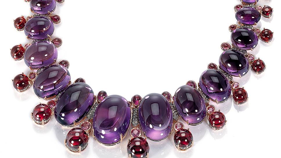 Колье de Grisogono, коллекция High Jewellery, золото, жемчуг, рубины, бриллианты 
