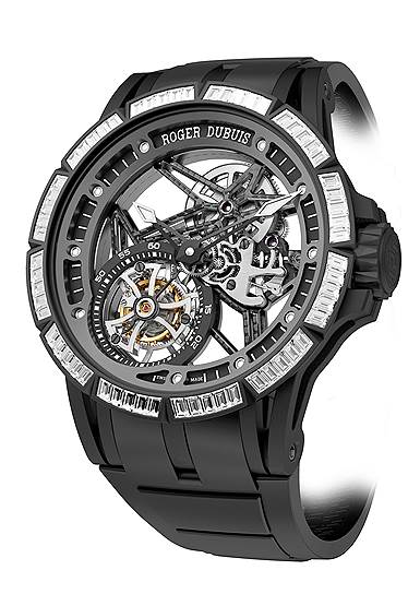 Spider Skeleton Flying Tourbillon with gem-set rubber bezel
