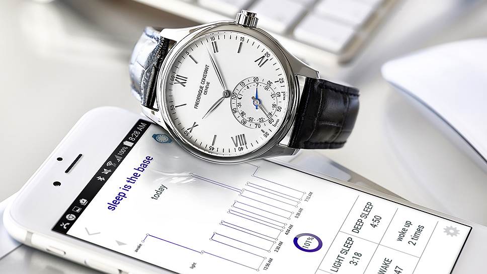 Frederique Constant, Horological Swartwatch, 2015. Работа над этой внешне классической часовой моделью велась три года совместно с калифорнийской компанией Fullpower
