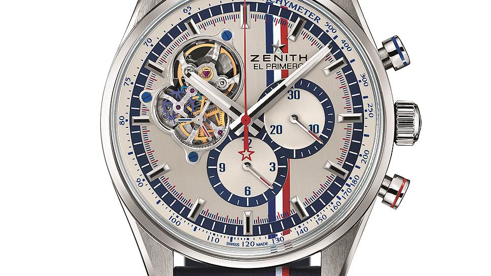 Новые часы Zenith El Primero Chronomaster 1969 Tour Auto Edition выпущены по случаю первого участия швейцарской марки в исторической французской гонке. Они оснащены мануфактурным механизмом El Primero 4061 с кремниевым элементом спуска. Это хронограф с центральной стрелкой, колонным колесом и автоподзаводом. 12-часовой и 30-минутный счетчики расположены на 6 часах и 3 часах соответственно, циферблат также имеет тахиметрическую шкалу. Стальной корпус 42 мм, лимитированная серия в 500 экземпляров