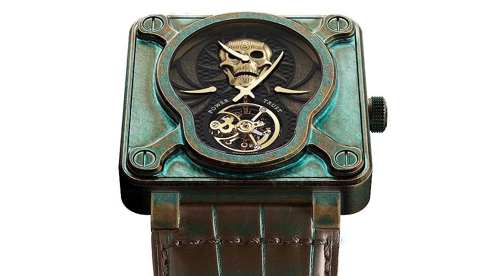 Bell &amp; Ross. BR01 Skull Bronze Tourbillon. Эстимейт — 100-120 тыс. франков. Продажа — 100 тыс. франков 
