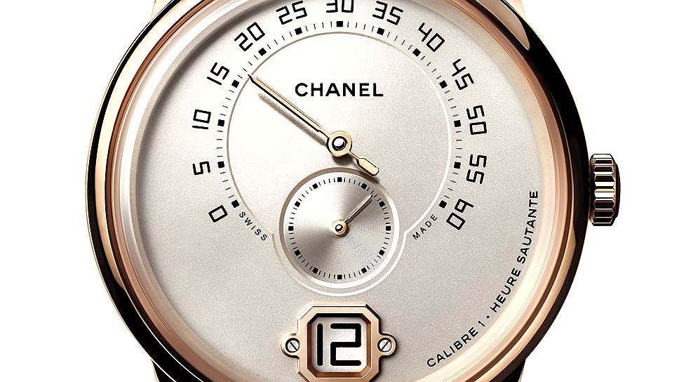 Chanel Monsieur de Chanel в золотом корпусе с первым мануфактурным механизмом Calibre 1. Функция &quot;прыгающего&quot; часа и ретроградной минутной стрелки