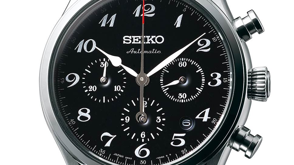 Seiko Presage. Лимитированная серия в честь 60-летней годовщины выпуска первых автоматических часов Seiko. Часы Presage с черным лаковым циферблатом &quot;уруши&quot;. Часы Presage с индикатором запаса хода. Часы Presage с центральным индикатором запаса хода на браслете