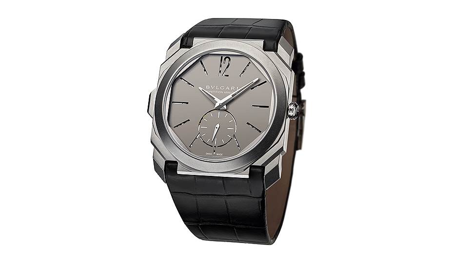 Bvlgari Octo Finissimo Minute Repeater. Часы с мануфактурным механизмом BVL Calibre 362 в титановом корпусе 40 мм установили двойной мировой рекорд: самый тонкий в мире репетир (3,12 мм) и самые тонкие часы с репетиром (6,85 мм). Выпущены в количестве 50 экземпляров