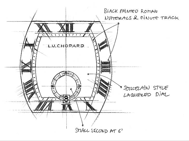 Эскиз циферблата часов L.U.C Heritage Grand Cru
