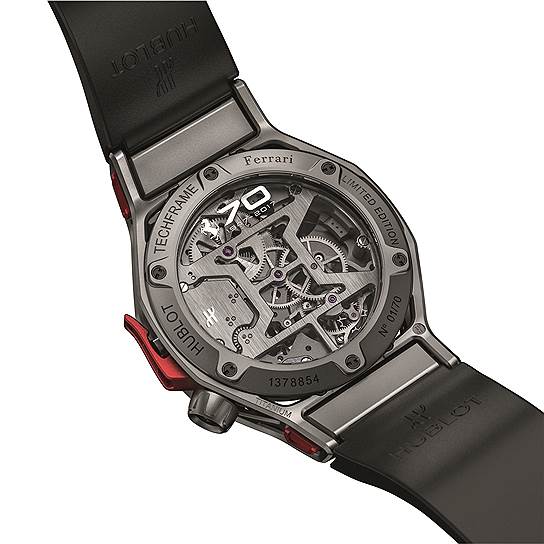 Techframe Ferrari Tourbillon Chronograph, титан, 45 мм, механизм с ручным подзаводом 
