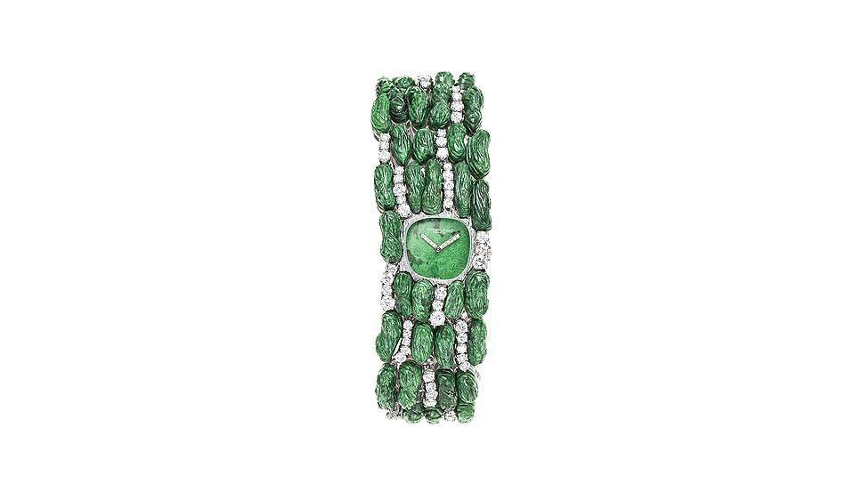 Haute Couture Bracelet, белое золото, нефрит, бриллианты, механический калибр, 1970 год 
