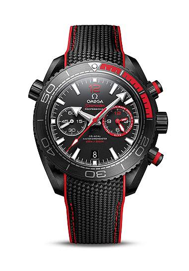 Omega, часы Seamaster Planet Ocean Deep Black &quot;Volvo Ocean Race&quot;, керамика, 45,5 мм, дайверский хронограф с автоматическим подзаводом, водонепроницаемость 600 м, 720 040 руб.