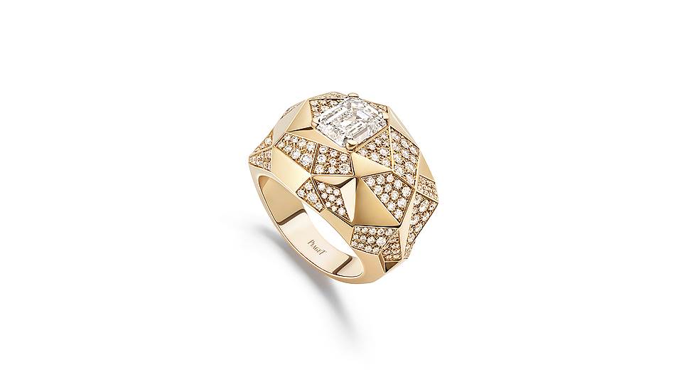 Piaget, кольцо Golden Sunlight, розовое золото, бриллианты 
