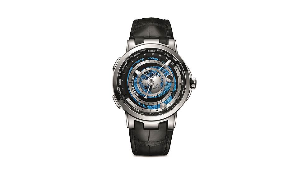 Executive Moonstruck Worldtimer, 46 мм, платина, эмаль, мануфактурный механизм с автоматическим подзаводом, 50-часовой запас хода; водонепроницаемость 100 м