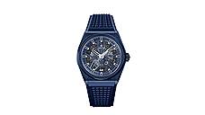 Defy Classic Blue Ceramic, синяя керамика, 41 мм, скелетонированный мануфактурный механизм Elite с автоматическим подзаводом и запасом хода 48 часов. Часовые отметки с родиевым напылением и покрытием Super-LumiNova SLN C1. Ремешок из каучука