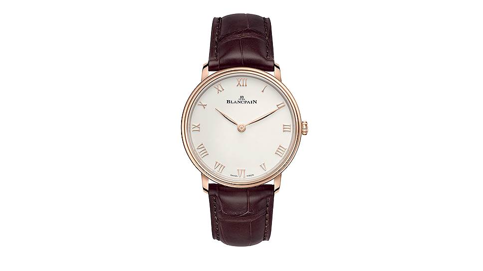 Blancpain, часы&lt;B> Villeret, 40х7,39 мм, розовое золото, механизм с ручным подзаводом