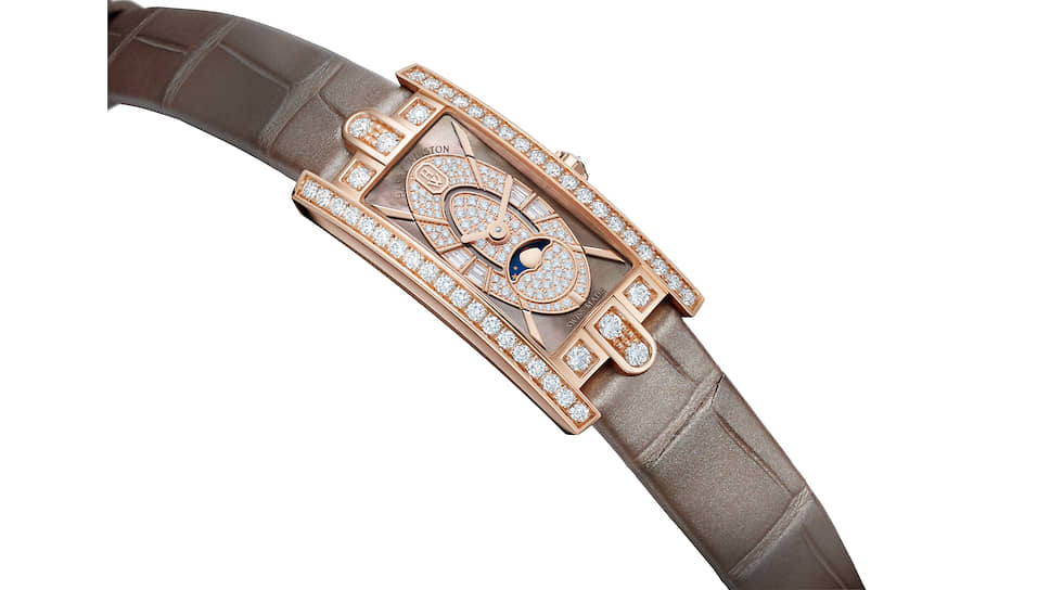 Avenue С Mini Moon Phase, 15,6 x 32,3 мм, розовое золото, перламутр, бриллианты, кварцевый механизм