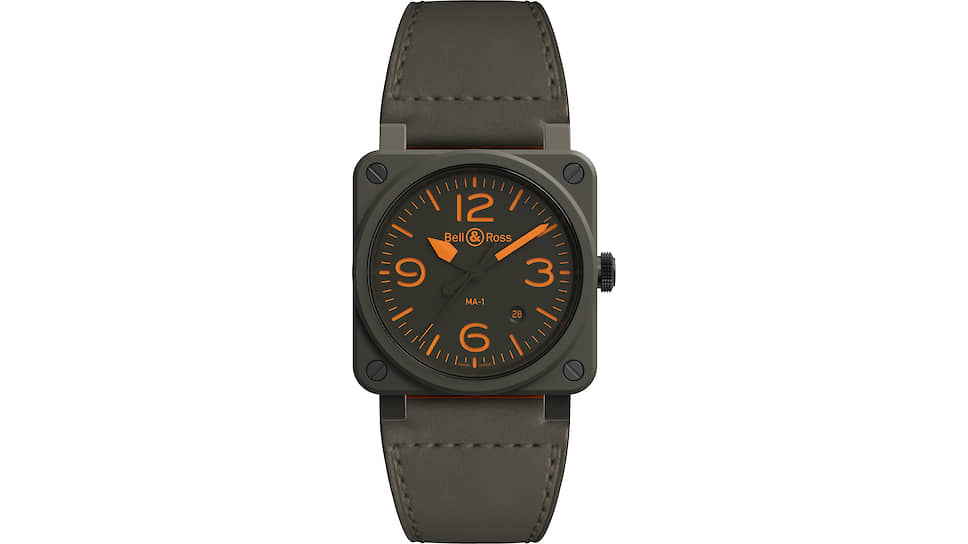 Bell &amp; Ross, часы BR 03-92 МА-1, 42 мм, керамика, механизм с автоматическим подзаводом, запас хода 40 часов