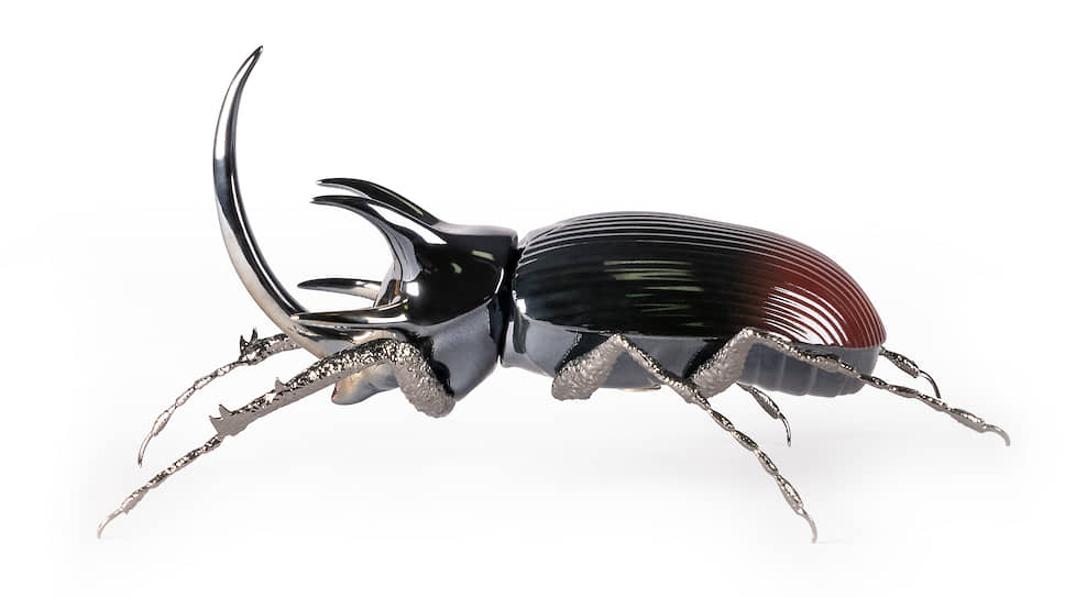 Фигурка жука-носорога Rhinoceros Beetle, коллекция Awesome Insects, Lladro, фарфор
