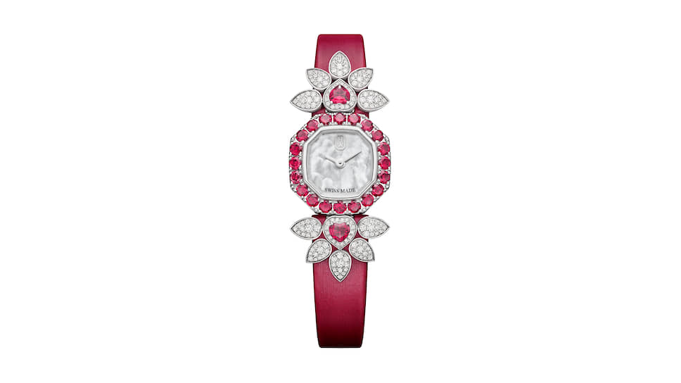 Precious Valentine’s Day, Harry Winston, 18,5 мм, платина, перламутр, рубины, сапфиры, кварцевый механизм