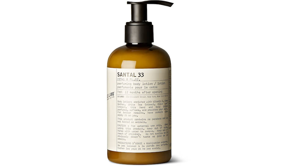 Парфюмированный лосьон для рук и тела Santal 33, Le Labo, с витаминами А и Е, кокосовым и оливковым маслами и алоэ вера