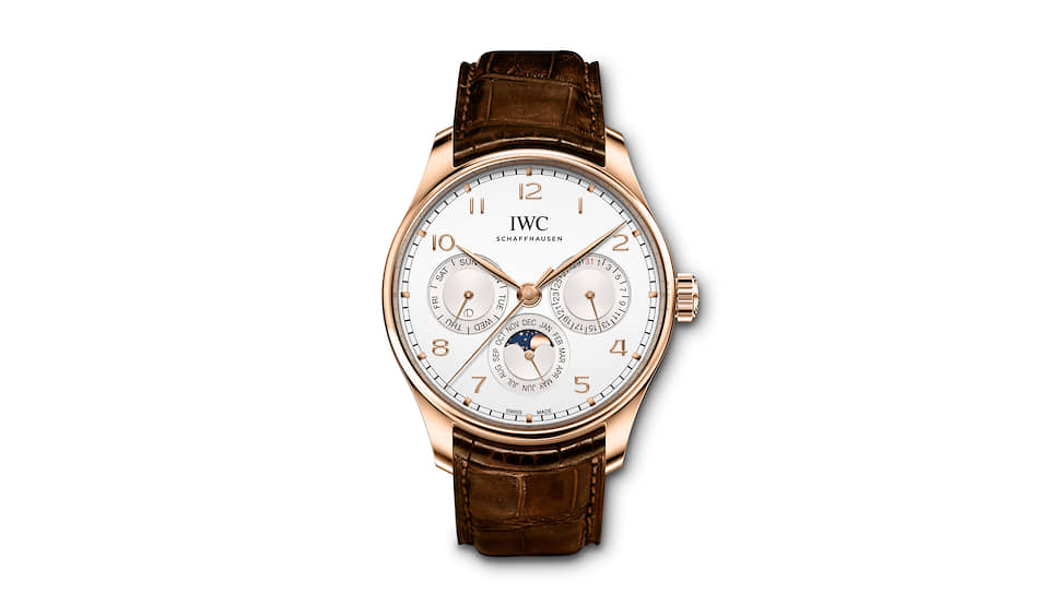 IWC, часы Portugieser Perpetual Calendar, 42 мм, розовое золото, механизм с автоматическим подзаводом