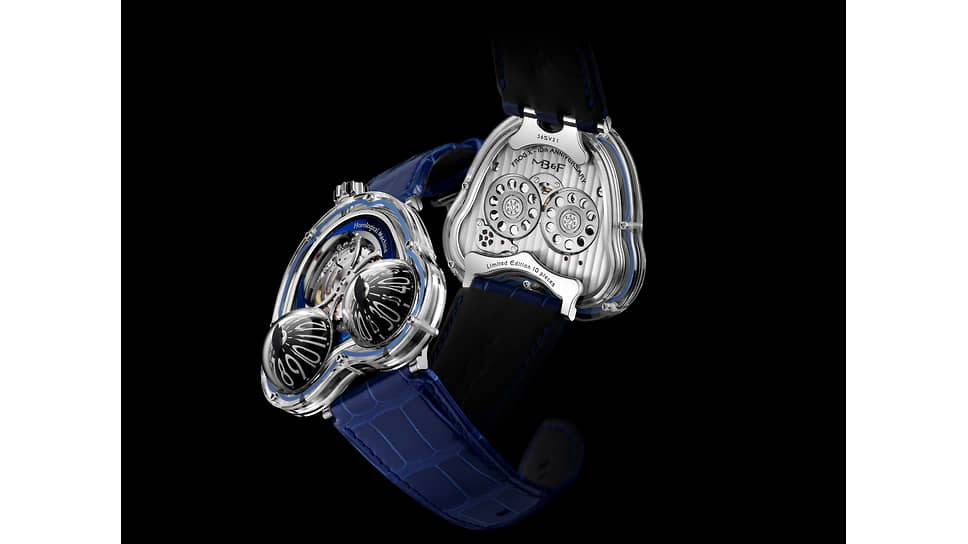 MB&F Horological Machine №3 FrogX. «Часовая машина», впервые появившаяся в 2010 году, получила новый корпус из сапфирового стекла