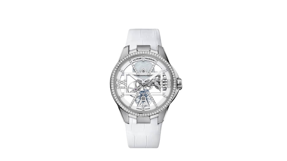 Ulysse Nardin, часы Skeleton X Sparkling, 42 мм, титан, бриллианты, механизм с ручным подзаводом, запас хода 96 часов