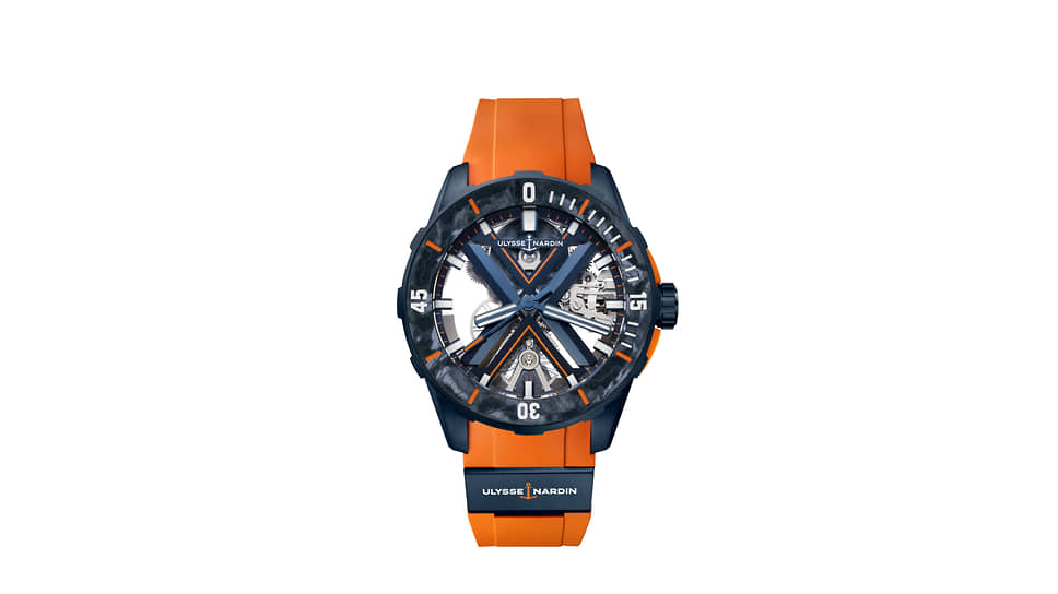 Ulysse Nardin, часы Diver X Skeleton, 44 мм, композитный материал Carbonium, механизм с автоматическим подзаводом, запас хода 96 часов, водонепроницаемость 200 м