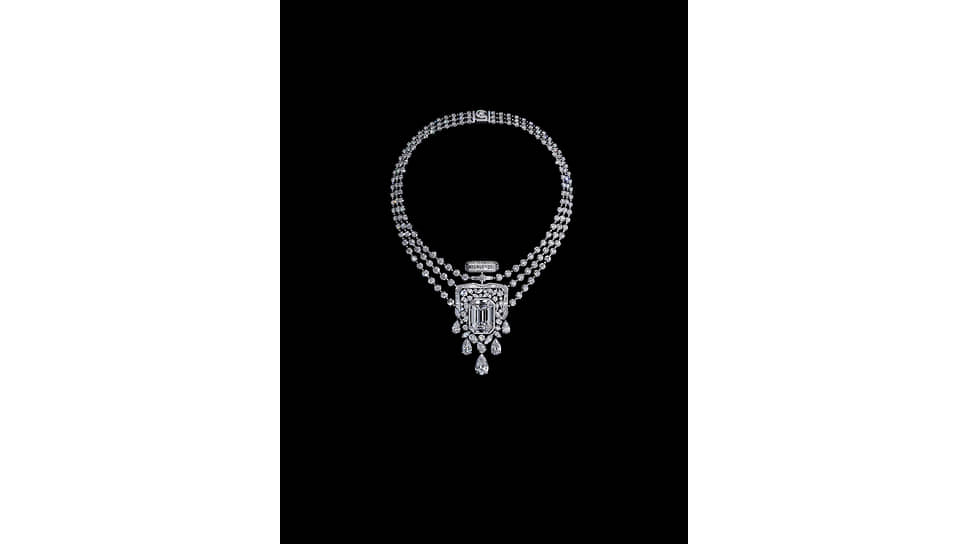 Chanel High Jewelry, колье 55,55, белое золото, центральный бриллиант (55,55 карата), бриллианты