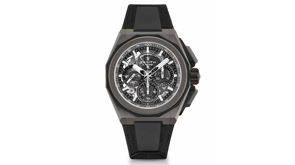 Zenith Defy Extreme Carbon, корпус 45 мм из карбона и титана с пескоструйной обработкой, механизм хронографа El Primero 9004 с автоматическим подзаводом и запасом хода 50 часов