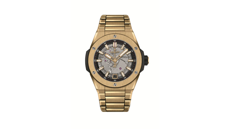 Hublot Big Bang Integral Time Only Yellow Gold, корпус 40 мм из желтого золота, мануфактурный механизм MHUB1710 с автоматическим подзаводом и запасом хода 50 часов, интегрированный браслет из желтого золота