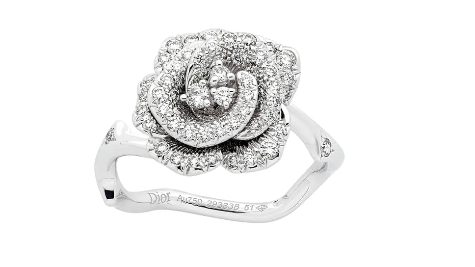 Кольцо Rose Dior Bagatelle, белое золото, бриллианты