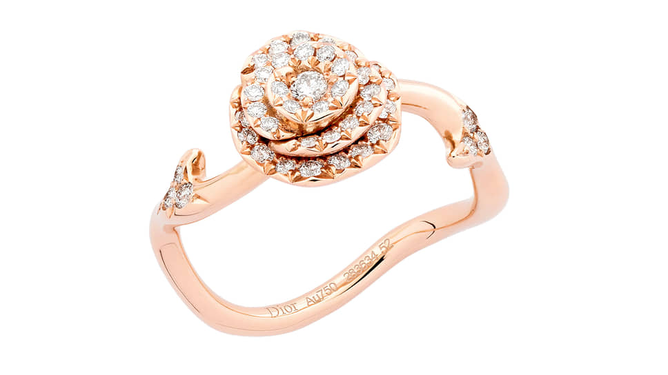 Кольцо Rose Dior Couture, розовое золото, бриллианты