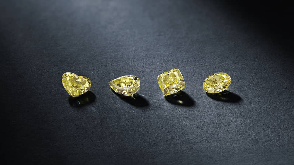 Желтые бриллианты Parure Atelier различной огранки