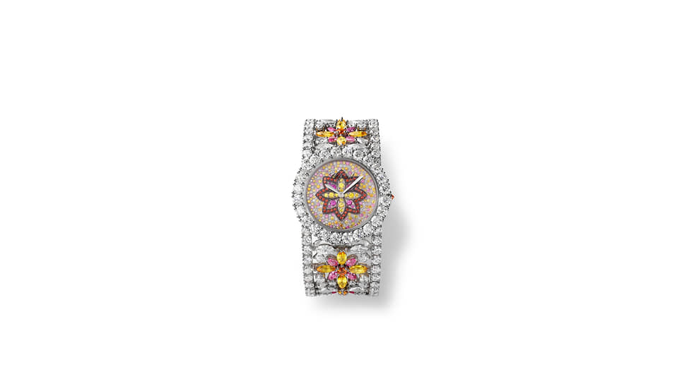 Chopard, часы Red Carpet Collection, белое золото, бриллианты (общим весом 32,82 карата), разноцветные сапфиры (общим весом 17,48 карата)