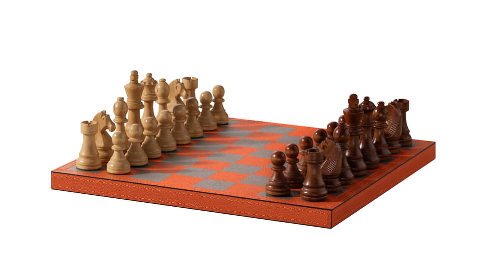 Игровой набор (шахматы, домино, шашки), Bork, дерево, кожа