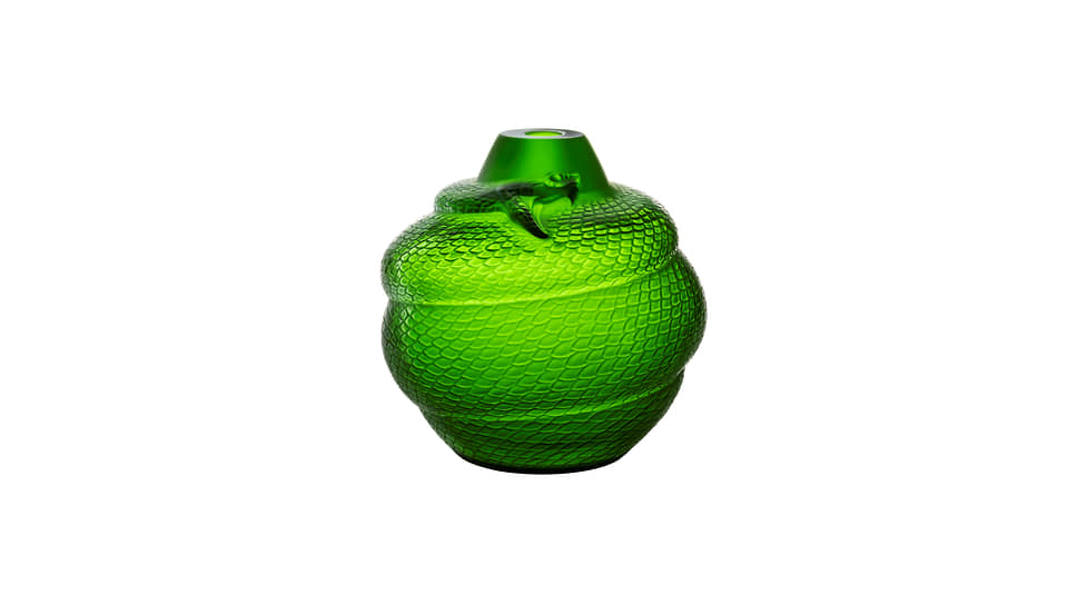 Ваза Serpent Amazon Green, Lalique, хрусталь, ЦУМ