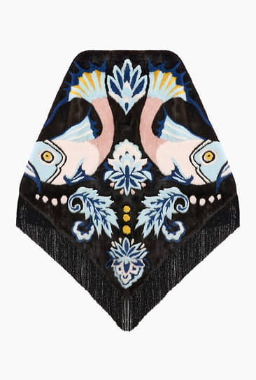 Платок «Рыбы», мех норки с инкрустацией