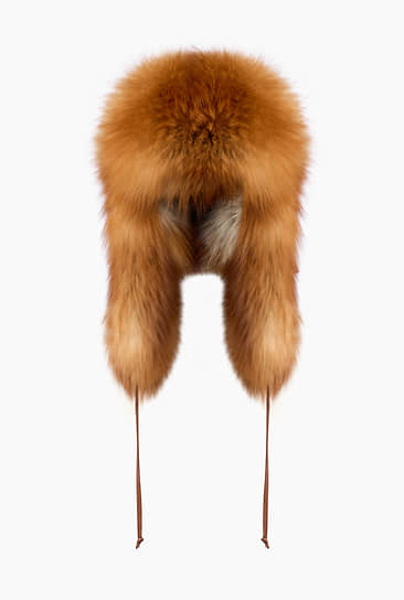 Шапка-ушанка, мех красной лисицы