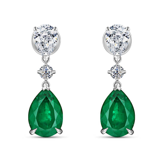 Серьги Alrosa Diamonds
из белого золота
с изумрудами и бриллиантами