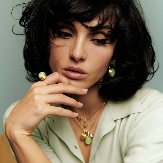 Серьги, колье и кольцо Nanis Boules