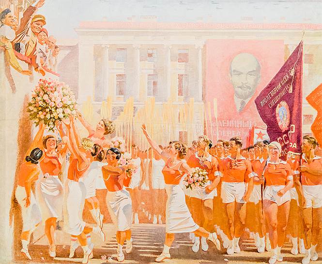 Александр Самохвалов. &quot;С.М. Киров принимает парад физкультурников&quot;, 1935 год