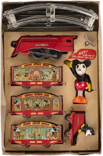 Игровой набор «Цирковой поезд Микки Мауса» компании Lionel, 1935